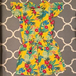 John Lewis Floral Yellow Girls Romper - Size 9